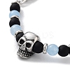 Natural Mixed  Gemstone with 201 Stainless Steel Necklaces NJEW-Q334-01A-3