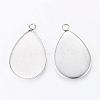 Tarnish Resistant 304 Stainless Steel Pendant Cabochon Settings STAS-R090-31-1