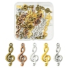 50Pcs 5 Colors Tibetan Style Treble Clef Pendants TIBEP-FS0001-28-1