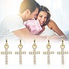 10Pcs Brass Micro Pave Clear Cubic Zirconia Charms KK-BBC0020-72-6