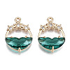 Faceted Transparent Glass Pendants GLAA-T020-18E-1