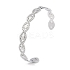 Non-Tarnish 304 Stainless Steel Hollow Eye Open Cuff Bangles for Women BJEW-C071-11P-1