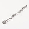 304 Stainless Steel Heart Link Chain Extender FIND-JF00074-03-1