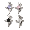 Rack Plating Alloy Rhinestone Pendants PALLOY-F312-20P-1