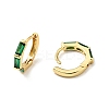 Cubic Zirconia Rectangle Hoop Earrings EJEW-C028-24G-01-2