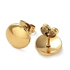 Ion Plating(IP) 304 Stainless Steel Flat Round Ear Studs for Women EJEW-P234-08G-2