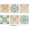 MAYJOYDIY US 1 Set Bohemian Tile PET Hollow Out Drawing Painting Stencils DIY-MA0001-74-1