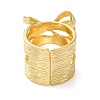 Brass Micro Pave Cubic Zirconia Bowknot Open Cuff Wide Rings for Women RJEW-B057-03G-3