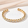 304 Stainless Steel & Cubic Zirconia Cuff Bangles for Women BJEW-T031-01B-2