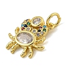 Marine Theme Rack Plating Brass Micro Pave Cubic Zirconia Pendants KK-I718-28G-01-2