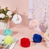 12Pcs Handmade Faux Rabbit Fur Pom Pom Ball Covered Pendants WOVE-SC0001-06C-3