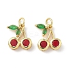 Brass Micro Pave Cubic Zirconia Charms KK-Z134-07G-1