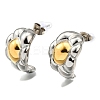 304 Stainless Steel Two-tone Stud Earrings for Women EJEW-R023-01GP-06-4