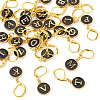 26Pcs Flat Round with Letter A~Z Alloy Enamel Pendant Locking Stitch Markers HJEW-TAC0087-3