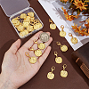 26Pcs Flat Round with Letter A~Z Alloy Pendant Decorations HJEW-BC00064-3