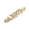 Brass Micro Pave Cubic Zirconia Pendants KK-C058-13G-2
