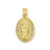 Virgin Mary Theme Rack Plating Brass Micro Pave Cubic Zirconia Pendants KK-G513-36G-1