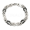 Two Tone 201 Stainless Steel Oval & Infinity Link Chain Bracelet BJEW-B078-36BP-1