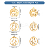 12Pcs 3 Styles 304 Stainless Steel Pendants STAS-UN0033-77-5