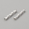 Glass Twist Bugle Beads GLAA-WH0035-26-2