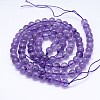 Natural Amethyst Round Bead Strands G-M212-6mm-02A-2