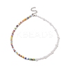 Glass Seed Bead & ABS Plastic Imitation Pearl Beaded Necklaces for Women NJEW-JN04264-1