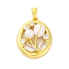 Brass Micro Pave Cubic Zirconia Pendants KK-A232-10G-1