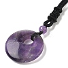 Natural Amethyst Pendant Necklaces NJEW-E149-06A-2