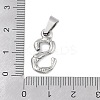 Non-Tarnish 304 Stainless Steel Pendants STAS-F235-01P-S-3