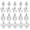 20Pcs 4 Styles 304 Stainless Steel Pendants STAS-AR0002-61P-1