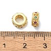 Rack Plating Brass Micro Pave Clear Cubic Zirconia Beads KK-U014-06G-2