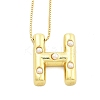 Brass & Plastic Pearl Letter Pendant Box Chain Necklaces for Women LS-NJEW-U017-01G-08-1