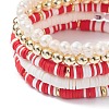 Handmade Polymer Clay Heishi Beads Stretch Bracelets Set BJEW-JB07401-5