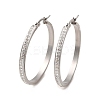 Clear Cubic Zirconia Big Hoop Earrings EJEW-C011-06P-1