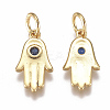 Brass Micro Pave Cubic Zirconia Charms LS-X-ZIRC-F111-16G-2