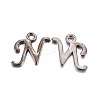 Gunmetal Plated Alloy Letter Pendants PALLOY-J718-01B-N-1