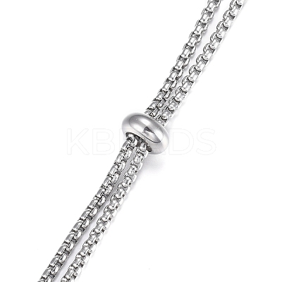 Tarnish Resistant 304 Stainless Steel Box Chain Slider Necklace Making MAK-H100-01P-1