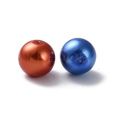 Baking Paint Pearlized Glass Pearl Round Bead Strands HY-Q004-10mm-M-1