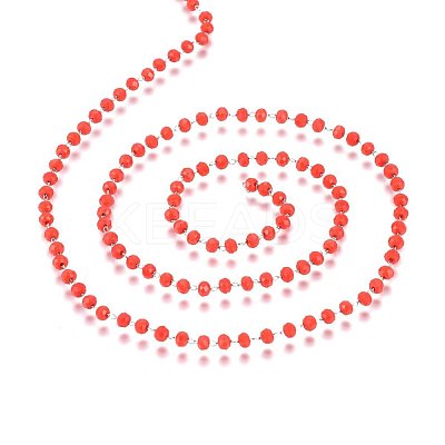Handmade Glass Beaded Chains GLAA-P043-03-1