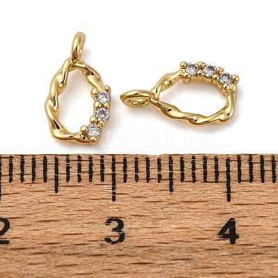 Brass Micro Pave Cubic Zirconia Pendants KK-P308-48G-1