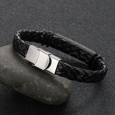 Hollow Corss Link Bracelet with Leather Cords LS-PW-WG26645-01-1