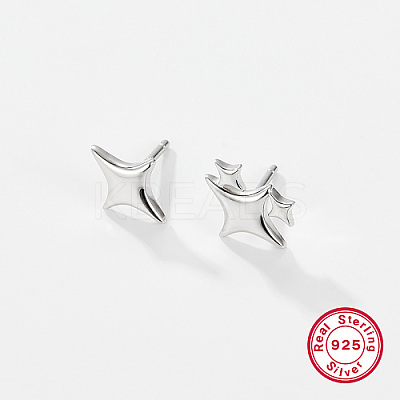 Anti-Tarnish Rhodium Plated 925 Sterling Silver Ear Studs UK6907-1-1