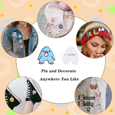 26Pcs 26 Style Cartoon Animal Alphabet Acrylic Lapel Pins JBR089A-1