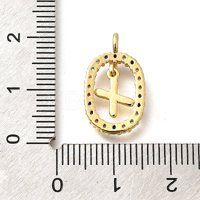 Brass Micro Pave Cubic Zirconia Pendants ZIRC-P123-01G-X02-1