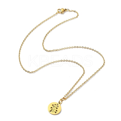 304 Stainless Steel Pendant Necklaces NJEW-B078-03G-1