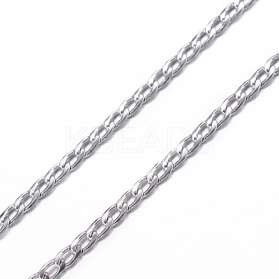 Non-Tarnish 304 Stainless Steel Curb Chain Necklaces LS-NJEW-K099-04P-1