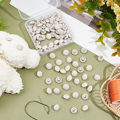 100Pcs 1-Hole Aluminum Buttons DIY-NB0007-77D-1