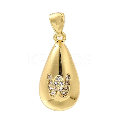 Rack Plating Brass Micro Pave Cubic Zirconia Pendants KK-L226-102G-W-1