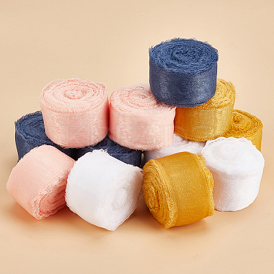 5 Rolls 5M Satin Frayed Ribbon SRIB-DR0001-01A-1