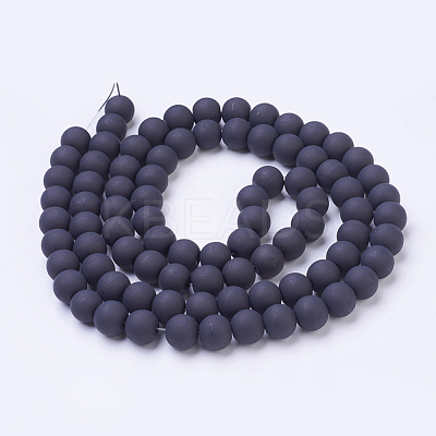 Baking Paint Frosted Glass Bead Strands X-GLAA-S031-10mm-38-1